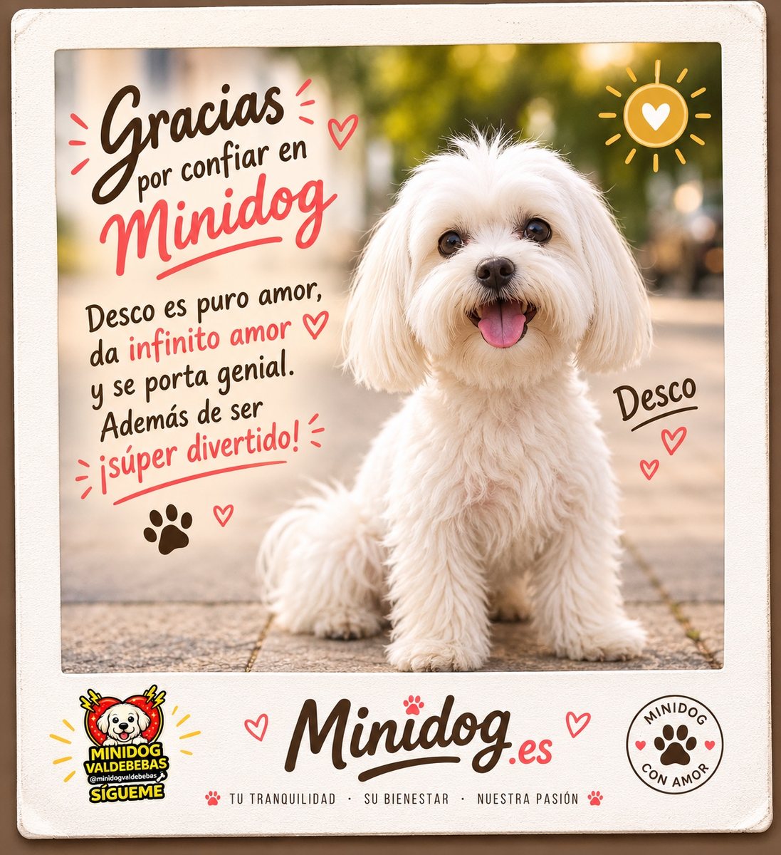 Postal personalizada para una familia de MiniDog